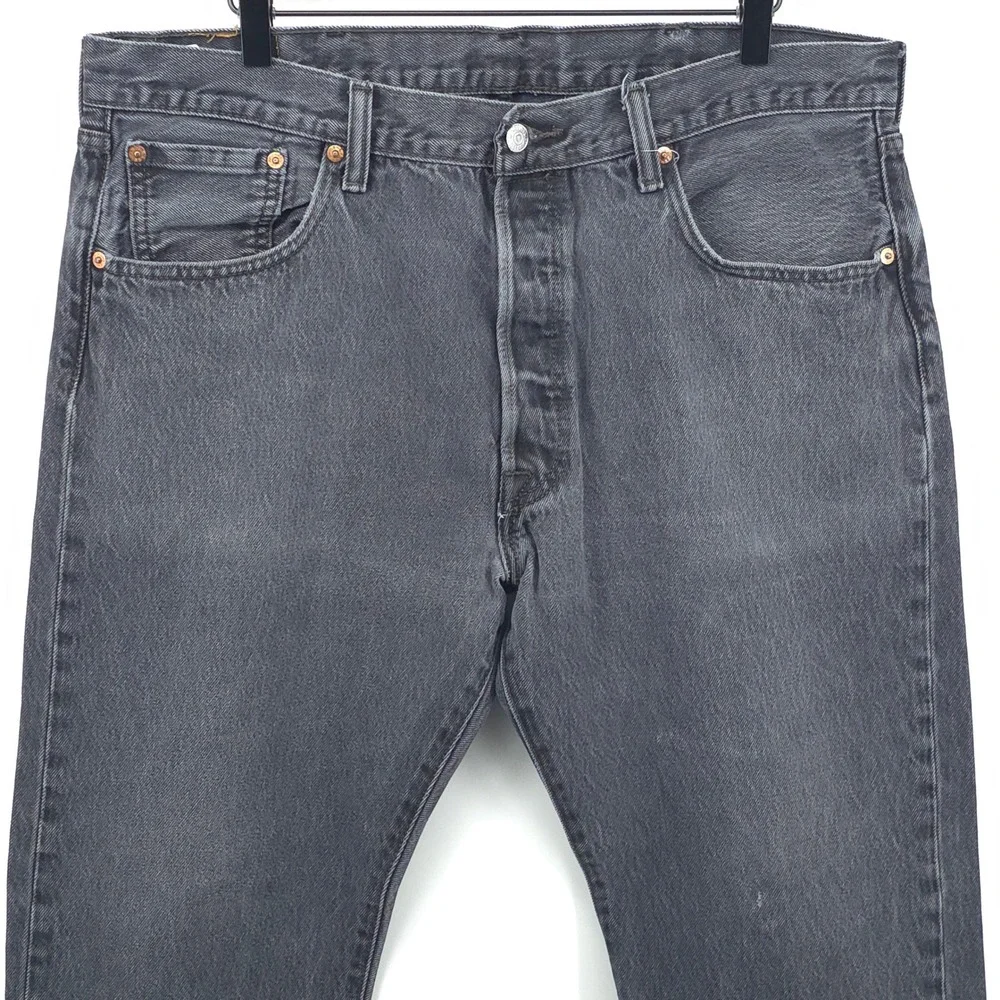 Levis Mens Jeans 501 Original Fit 38x30 Gray Straight Leg Denim Classic